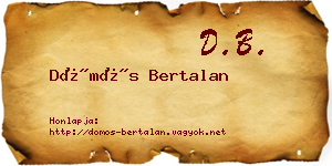 Dömös Bertalan névjegykártya