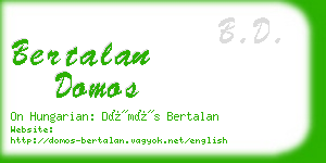 bertalan domos business card